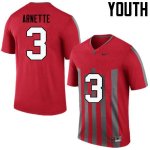 NCAA Ohio State Buckeyes Youth #3 Damon Arnette Throwback Nike Football College Jersey EQJ2645TI